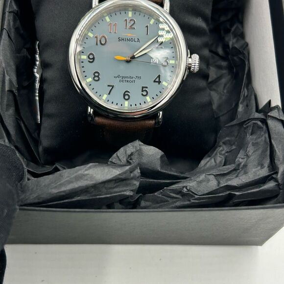 Men's Shinola runwell 47 mm slate blue dial watch NWT - Picture 2 of 8